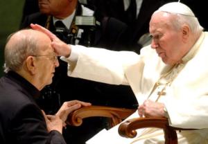 Pope John Paul II is seen giving his blessing to Father Marcial Maciel in 2004. Maciel has been accused of sexually abusing children, including his own, in a lawsuit. He died in 2008.